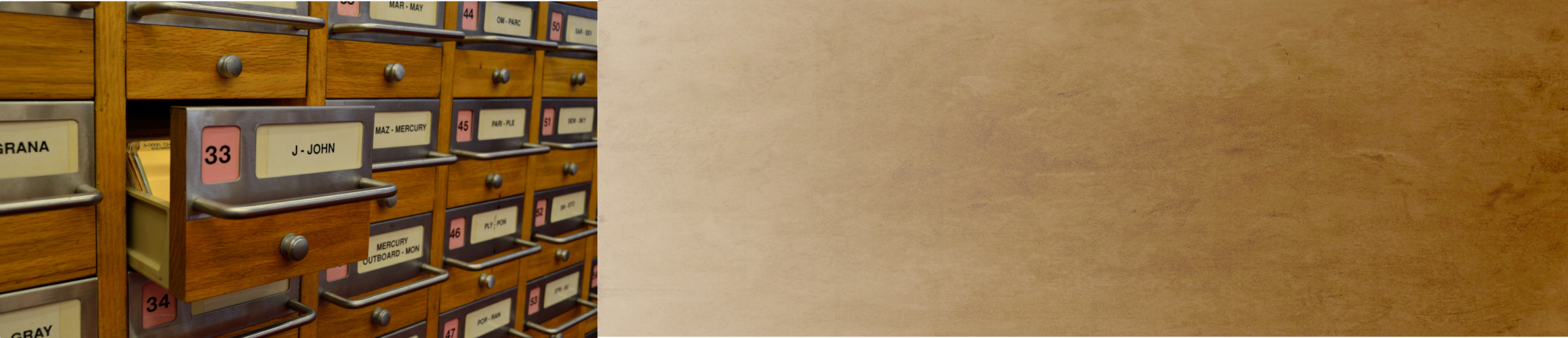 Library Card Catalog Banner